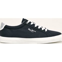 Pepe Jeans - Tenisówki Kenton Basic Man Chambray. Niebieskie trampki męskie Pepe Jeans, bez wzorów, z jeansu, na sznurówki. Za 239,90 zł.