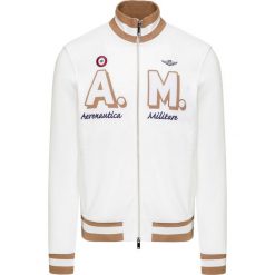 Bluza AERONAUTICA MILITARE. Białe bluzy męskie Aeronautica Militare, na lato, bez wzorów, z tkaniny, ze stójką, bez rękawów, bez kaptura. Za 860,00 zł.
