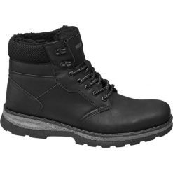 Kozaki męskie Highland Creek czarne. Czarne buty zimowe męskie marki Highland Creek, z materiału, na sznurówki. Za 159,90 zł.