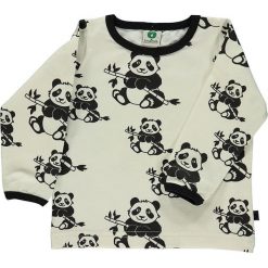 Koszulka w kolorze białym. Białe t-shirty chłopięce z długim rękawem marki Småfolk, z okrągłym kołnierzem. W wyprzedaży za 75,95 zł.