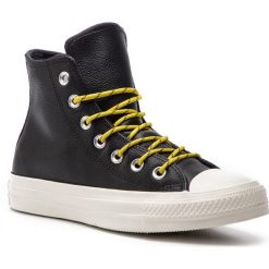 Trampki CONVERSE - Ctas Hi 163339C Black/Bold Citron/Egret. Czarne półbuty damskie Converse, ze skóry. W wyprzedaży za 269,00 zł.