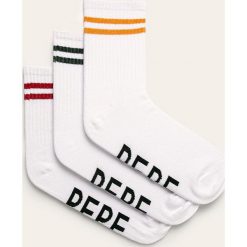 Pepe Jeans - Skarpetki Katrine. Białe skarpetki damskie Pepe Jeans, bez wzorów, z elastanu. W wyprzedaży za 49,90 zł.