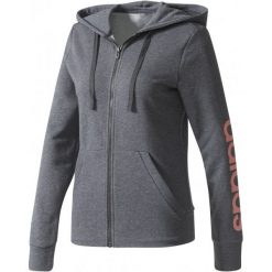 Adidas Bluza Ess Linear Full Zip Hoodie Dark Grey Heather Xs. Brązowe bluzy sportowe damskie Adidas, xs, z bawełny, z kapturem. W wyprzedaży za 179,00 zł.