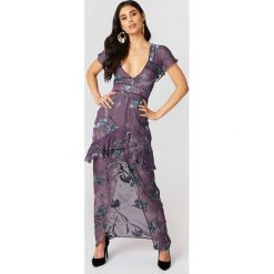 Sukienki: For Love & Lemons Sukienka Cleo Floral Maxi – Purple,Multicolor