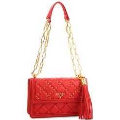 Torebka GUESS - HWSANS L8321 RST. Czerwone torebki klasyczne damskie marki Guess, z aplikacjami, ze skóry. W wyprzedaży za 569,00 zł.