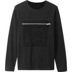 Shirt chłopięcy z długim rękawem i zamkiem bonprix czarny. Czarne t-shirty chłopięce bonprix, bez wzorów, z długim rękawem. Za 44,99 zł.