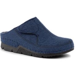 Kapcie BERKEMANN - Gladis 01155 Blau 308. Niebieskie klapki damskie Berkemann, z wełny. W wyprzedaży za 239,00 zł.