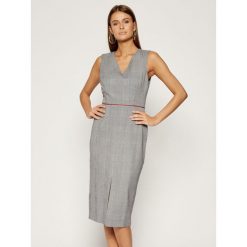 Sukienka koktajlowa TOMMY HILFIGER WW0WW25900. Szare sukienki damskie TOMMY HILFIGER, bez wzorów, wizytowe, bez kołnierzyka, bez rękawów. W wyprzedaży za 409,00 zł.