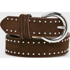 Pieces - Pasek. Brązowe paski damskie marki Pieces, w paski, z poliesteru. W wyprzedaży za 39,90 zł.