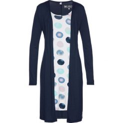Sukienki: Sukienka shirtowa 2 w 1 bonprix ciemnoniebiesko-biały z nadrukiem