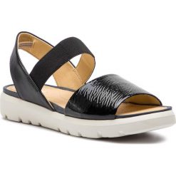 Sandały GEOX - D Amalitha F D827WF 0DE54 C9999 Black. Czarne klapki damskie Geox, bez wzorów, ze skóry ekologicznej, bez obcasa. W wyprzedaży za 289,00 zł.