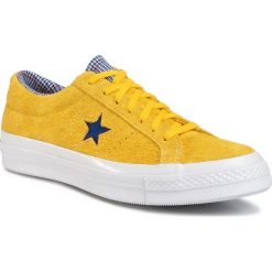 Tenisówki CONVERSE - One Star Ox 166848C Amarillo/Rush Blue/University. Żółte półbuty męskie Converse, bez wzorów, ze skóry, retro, bez zapięcia. W wyprzedaży za 269,00 zł.