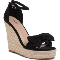 Espadryle DEEZEE - LL-2020-51 Black. Czarne espadryle damskie DeeZee, bez wzorów, ze skóry ekologicznej, bez obcasa, na obcasie. Za 119,99 zł.