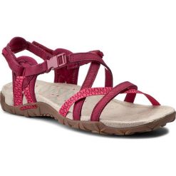 Sandały MERRELL - Terran Lattice II J55310 Fuchsia. Różowe klapki damskie Merrell, bez wzorów, ze skóry, sportowe, na wysokim obcasie, bez zapięcia, outdoorowe. W wyprzedaży za 239,00 zł.