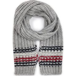Szal TOMMY HILFIGER Chunky Stitch Knit Scarf AW0AW07214. Szare szaliki damskie TOMMY HILFIGER, bez wzorów. W wyprzedaży za 169,00 zł.