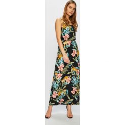 Only - Sukienka. Czarne sukienki damskie ONLY, na co dzień, w kwiaty, z poliesteru, casualowe, z dekoltem karo, bez rękawów, maxi, proste. W wyprzedaży za 79,90 zł.