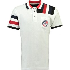 Koszulka polo w kolorze białym. Białe koszulki męskie Stone Goose, m, w paski, z bawełny, bez rękawów. W wyprzedaży za 98,95 zł.