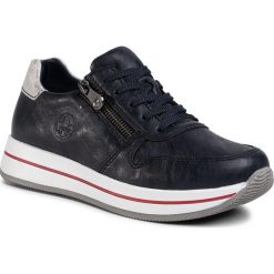 Sneakersy RIEKER - N4530-14 Blau. Niebieskie półbuty damskie Rieker. Za 289,00 zł.