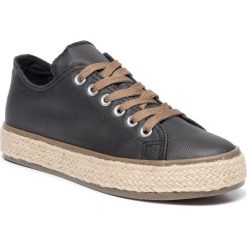 Espadryle GINO ROSSI - Toba TWO-TKTK-9900-T 99. Czarne espadryle damskie Gino Rossi, na co dzień, bez wzorów, z tworzywa sztucznego, bez obcasa, na płaskiej podeszwie, bez zapięcia. Za 249,00 zł.