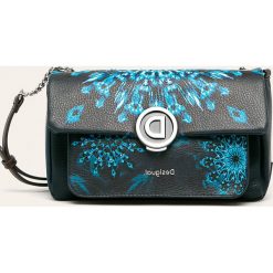Desigual - Torebka. Niebieskie listonoszki damskie Desigual, w paski, z bawełny, na ramię, bez dodatków. Za 349,90 zł.