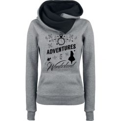 Bluzy rozpinane damskie: Alicja w Krainie Czarów Adventures In Wonderland Bluza z kapturem damska odcienie szarego/czarny
