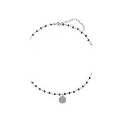 Srebrny naszyjnik choker z czarnymi onyksami i kołem. Szare naszyjniki damskie marki Atdiament, z onyksem, srebrne. Za 139,00 zł.