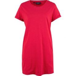 Długi shirt "boxy" z rozcięciami po bokach bonprix czerwony. Czerwone koszulki damskie bonprix, bez wzorów, bez kołnierzyka, z długim rękawem. Za 24,99 zł.