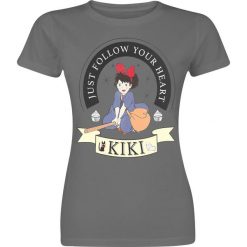 Kiki's Delivery Service Logo Koszulka damska szary. Szare t-shirty damskie marki Kiki's Delivery Service, s, z nadrukiem, z okrągłym kołnierzem. Za 74,90 zł.