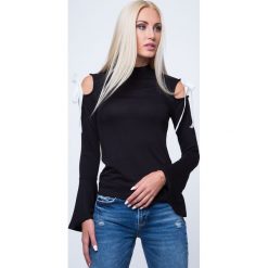 Bluzki damskie: Bluzka z wiązaniami na ramionach czarna MP16206