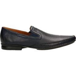 Mokasyny ILARIO. Niebieskie mokasyny męskie Gino Rossi, ze skóry, eleganckie. Za 249,90 zł.