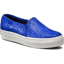 Tenisówki KEDS - Triple Deck WH54728 Shimmer Blue. Niebieskie półbuty damskie Keds, bez wzorów, ze skóry, bez zapięcia. W wyprzedaży za 159,00 zł.