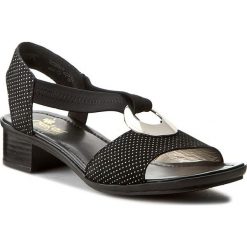 Sandały RIEKER - 62662-02 Black 1. Czarne klapki damskie Rieker, bez wzorów, z zamszu, bez obcasa, na obcasie. W wyprzedaży za 179,00 zł.
