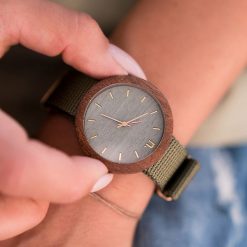 Zegarki damskie: Drewniany zegarek damski new hoop 38 mm n066
