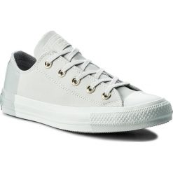 Trampki CONVERSE - Ctas Ox 159529C Pure Platinum/Pure Platinum. Szare półbuty damskie Converse, bez wzorów, ze skóry, bez obcasa, na płaskiej podeszwie, bez zapięcia. W wyprzedaży za 249,00 zł.