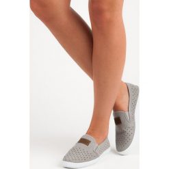Trampki damskie slip on: Ażurowe trampki mckeylor ANNA odcienie szarości i srebra