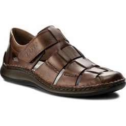 Sandały RIEKER - 05273-25 Brown. Pomarańczowe klapki męskie Rieker, ze skóry, bez zapięcia. Za 299,00 zł.