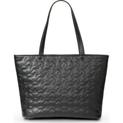 Torba shopper w pikowany wzór bonprix czarny. Czarne torby damskie na zakupy marki bonprix, zdobione. Za 54,99 zł.