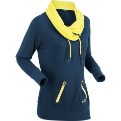 Bluzy damskie: Bluza z długim rękawem bonprix ciemnoniebieski melanż