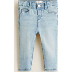 Mango Kids - Jeansy dziecięce 80-104 cm. Szare jeansy dziewczęce Mango Kids, bez wzorów, z elastanu, z podwyższonym stanem. Za 59,90 zł.
