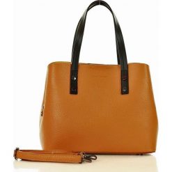 MARCO MAZZINI Torebka kuferek handbag skóra camel. Brązowe kuferki damskie MAZZINI, w paski, ze skóry, eleganckie, bez dodatków. Za 299,00 zł.