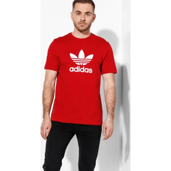 Adidas Koszulka Ss Trefoil Koszulka Adicolor , czerwony, rozmiar XL. Czerwone koszulki męskie Adidas, xl, bez wzorów, z bawełny, klasyczne, z klasycznym kołnierzykiem, bez rękawów. W wyprzedaży za 79,99 zł.