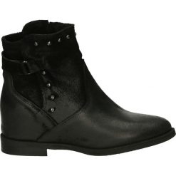 Botki - 3752B CAR NER. Czarne botki damskie skórzane Venezia. Za 379,00 zł.