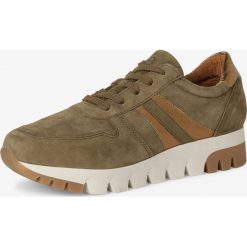Tamaris - Damskie tenisówki ze skóry, zielony. Zielone trampki i tenisówki damskie Tamaris, bez wzorów, ze skóry, bez zapięcia. Za 299,95 zł.