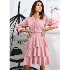 Sukienka La Toya Kolor Brudny Róż OneSize. Czarne sukienki damskie Ligari Dresses, s, w paski, z elastanu, eleganckie, bez kołnierzyka, bez rękawów. Za 119,00 zł.