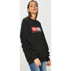 Diesel - Bluza. Czarne bluzy damskie Diesel, s, z aplikacjami, z bawełny, bez rękawów, bez kaptura. Za 679,90 zł.