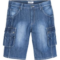 Bermudy bojówki Regular Fit bonprix niebieski "used". Niebieskie spodenki i szorty męskie bonprix, m, z aplikacjami, z jeansu. Za 99,99 zł.