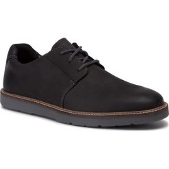 Półbuty CLARKS - Grandin Plain 261383717 Black Leather. Czarne półbuty męskie Clarks, na co dzień, bez wzorów, ze skóry ekologicznej, klasyczne, bez zapięcia. Za 339,00 zł.
