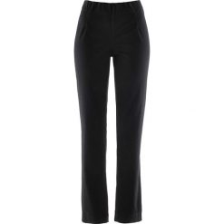Spodnie ze stretchem, bez zamka w talii STRAIGHT FIT bonprix czarny. Czarne spodnie damskie bonprix. Za 74,99 zł.