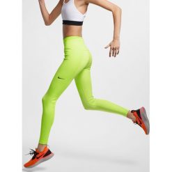 Legginsy Nike Run Tech Pack Knit Tights W Jaskrawo-Limonkowe. Spodnie damskie Nike, z napisami, z podwyższonym stanem, do biegania. Za 389,99 zł.