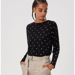 Lekki sweter w groszki - Czarny. Czarne swetry damskie Sinsay, s, w grochy, bez rękawów, bez kaptura. Za 49,99 zł.